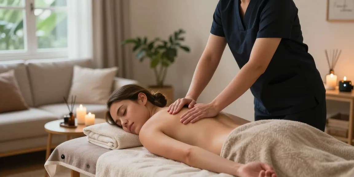 Home massage therapy session showcasing the benefits of 부천출장안마 in a tranquil setting.