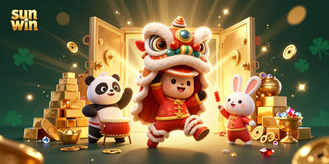 Experience the excitement of sun win with vibrant characters celebrating wins in a lively casino scene.