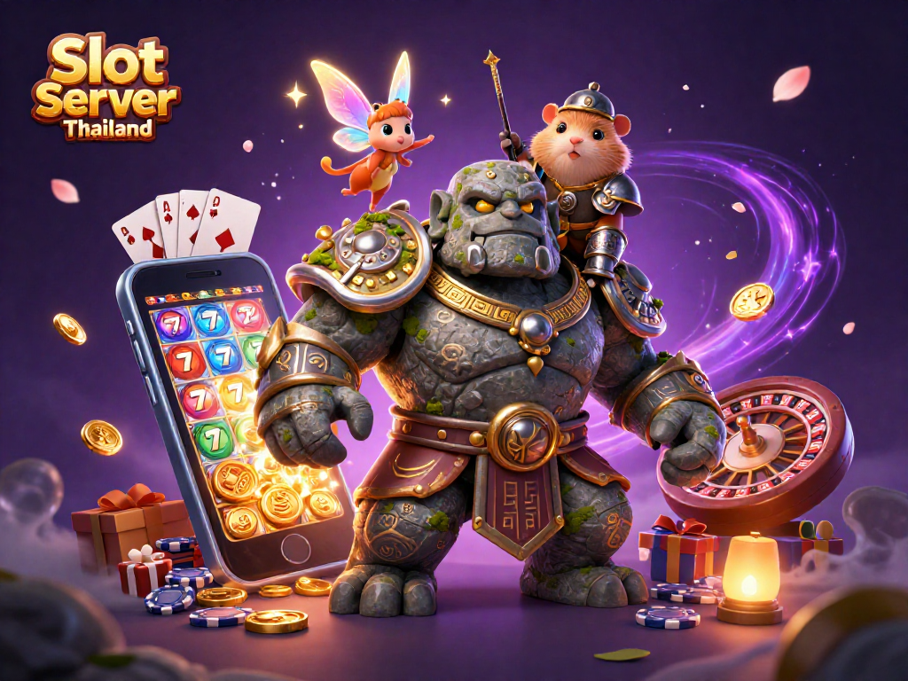 Experience the excitement of Slot Demo Server Thailand with vibrant 3D characters and magical casino elements.
