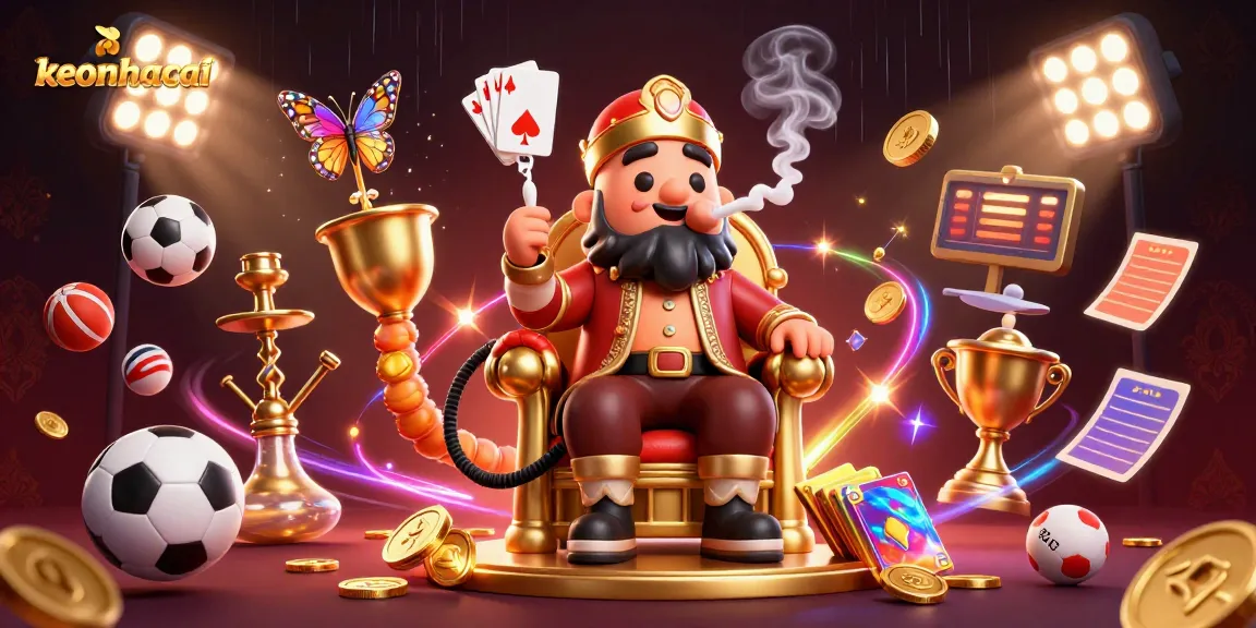 Engage with keonhacai's thrilling sports betting scene featuring a whimsical caterpillar and dynamic game elements.