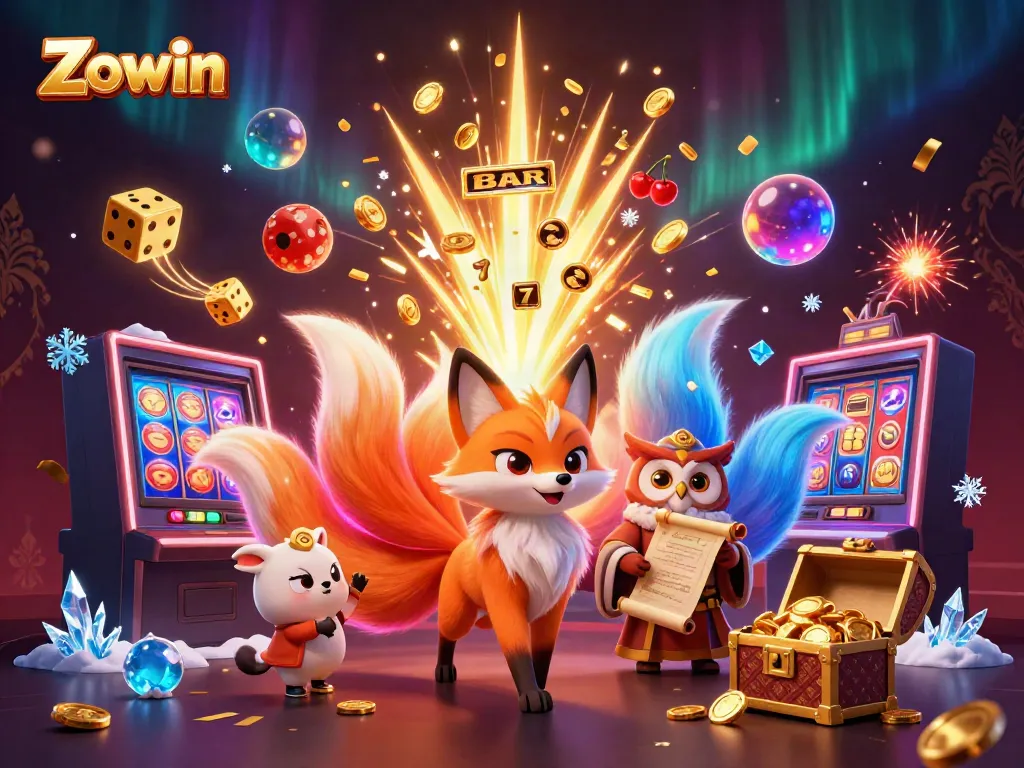 Experience the thrilling jackpot moments with Zowin's colorful casino characters and dynamic game elements.