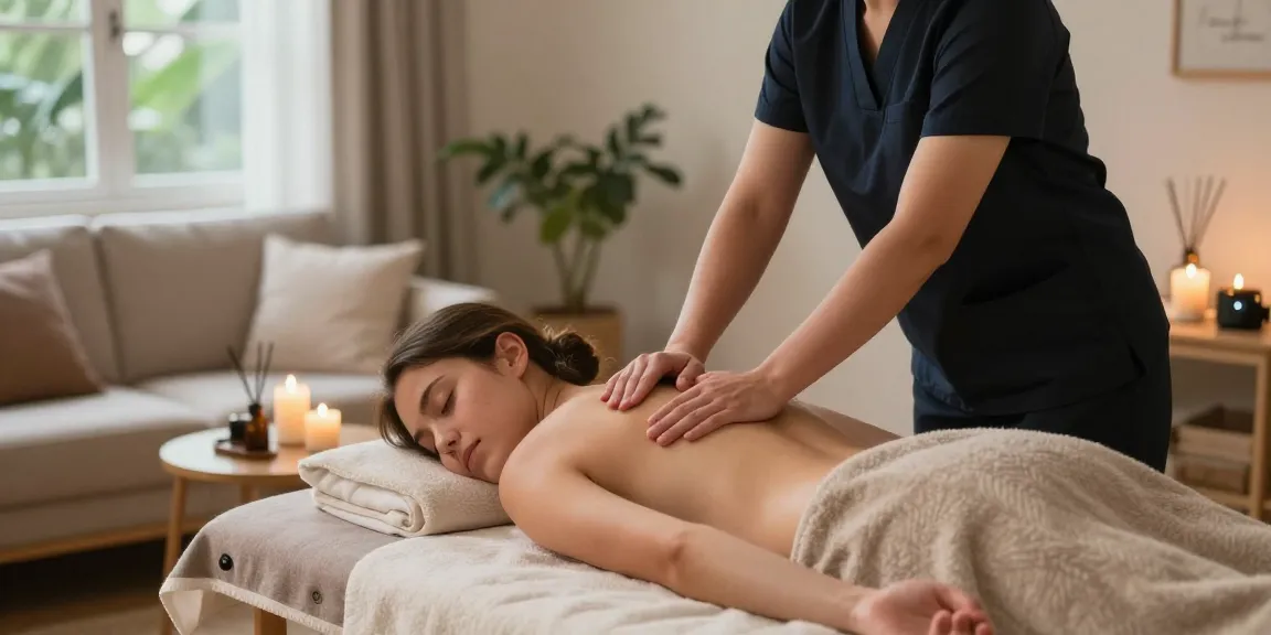 Home massage therapy session showcasing the benefits of 부천출장안마 in a tranquil setting.
