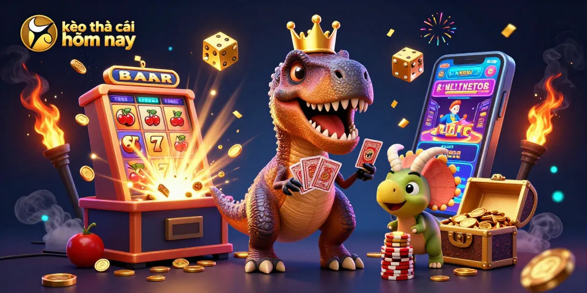 Experience the excitement of kèo nhà cái hôm nay with a vibrant 3D casino illustration featuring charming characters!