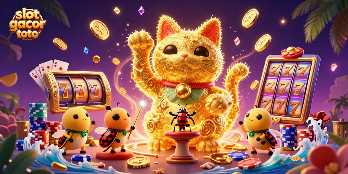 Engage in thrilling slot gacor toto action with vibrant 3D casino elements and colorful characters.