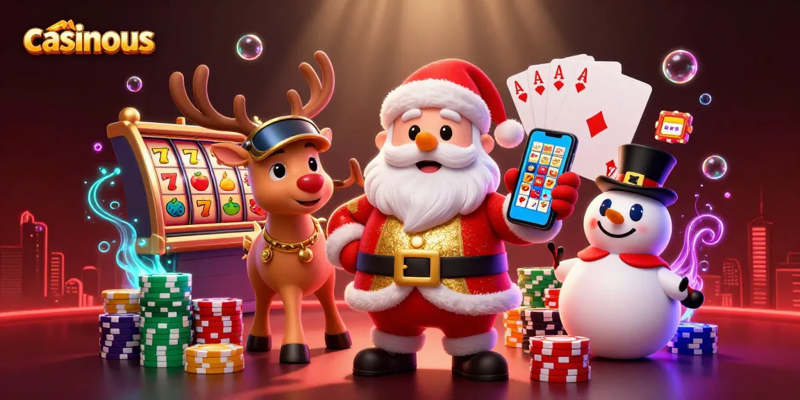 Win at casinous with Santa Claus and his friends in a vibrant casino atmosphere.